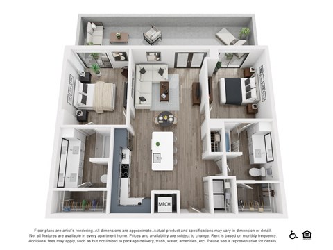 Floor plan for studio, 1060 sqft